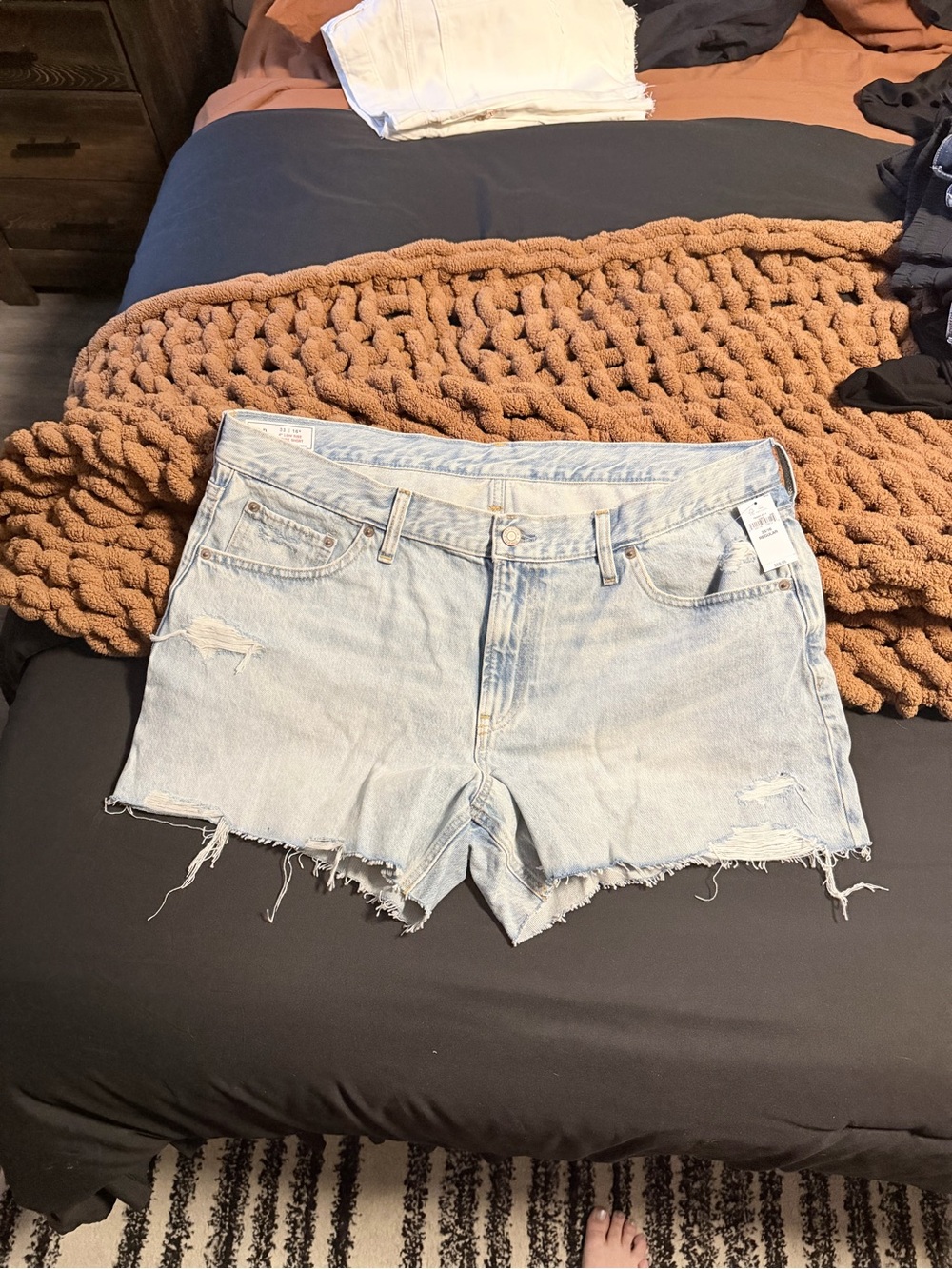 GAP Light Blue Distressed Cutoff Denim Shorts